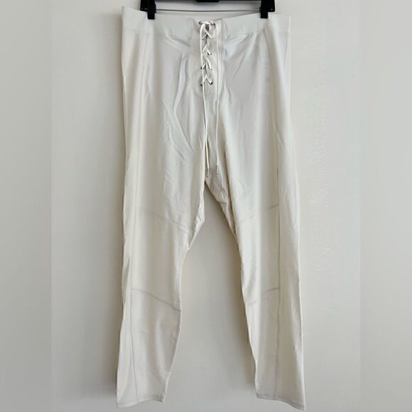 NWT Good American BOMBSHELL LIQUID LACE UP LEGGING in Ivory Size 6/3XL - Picture 4 of 14